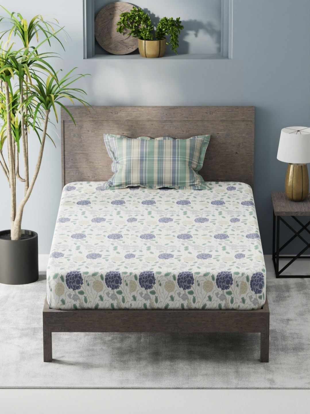 KOPA Denim White Floral Print 200 TC Single Bedsheet with 1 Pillow Cover 1.50 m X 2.24 m
KOPA Denim White Floral Print 200 TC Single Bedsheet with 1 Pillow Cover 1.50 m X 2.24 m