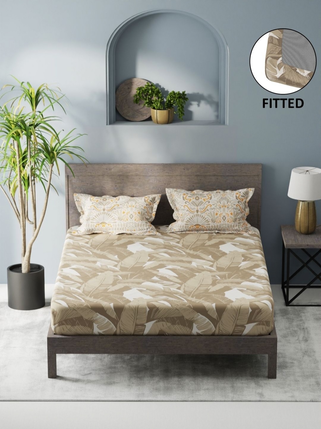 KOPA Beige Floral 200 TC Microfiber Fitted Double King Bedsheet Set-1.80 m X 1.98 m X 25
KOPA Beige Floral 200 TC Microfiber Fitted Double King Bedsheet Set-1.80 m X 1.98 m X 25