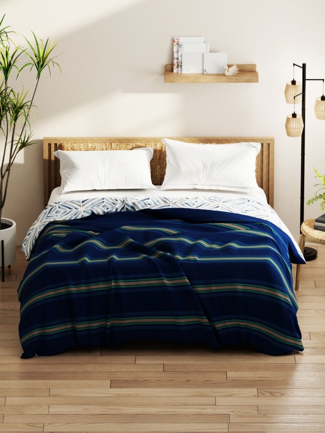 KOPA Denim Cotton Blue & White Striped Microfiber AC Room 150 GSM Double Bed Comforter
KOPA Denim Cotton Blue & White Striped Microfiber AC Room 150 GSM Double Bed Comforter