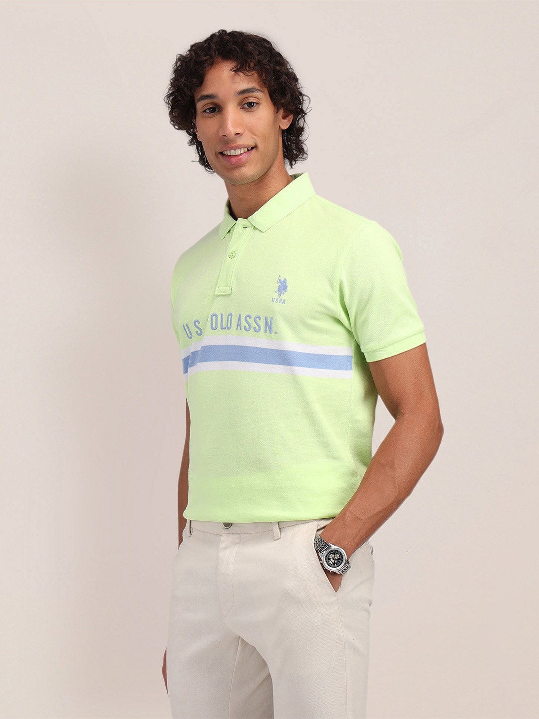 U.S. Polo Assn. Striped Polo Collar Embroidered Detail Pure Cotton Slim Fit T-shirt, Green
U.S. Polo Assn. Striped Polo Collar Embroidered Detail Pure Cotton Slim Fit T-shirt, Green