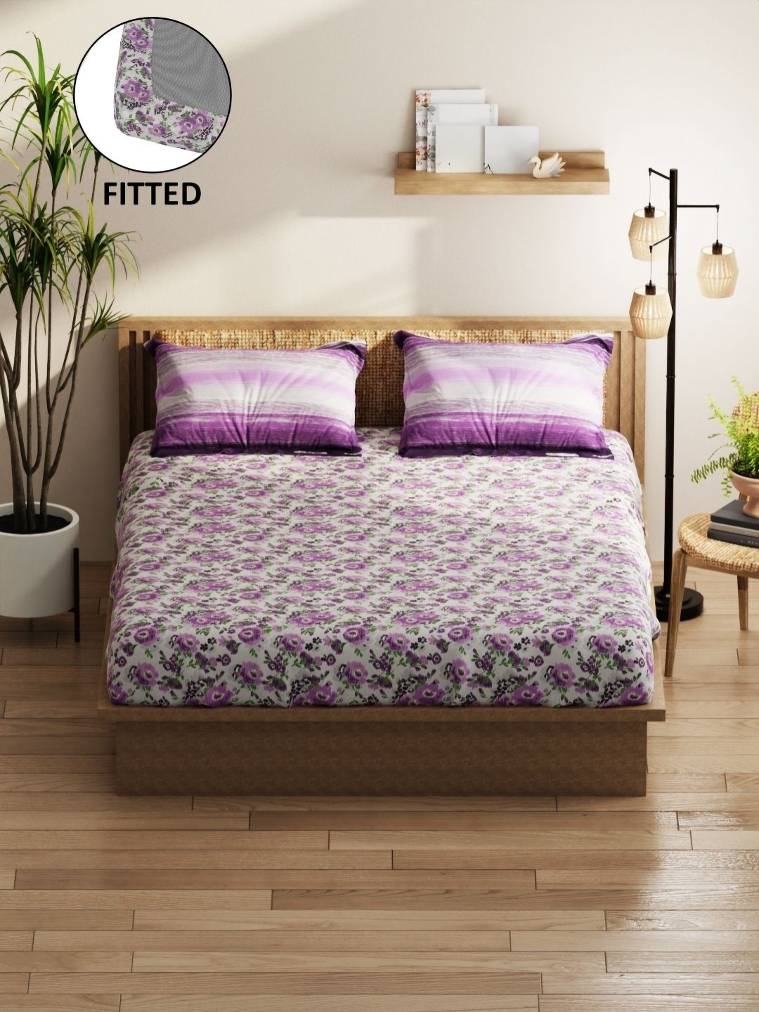 KOPA White Floral 152TC Microfiber Fitted Queen Bedsheet Set-1.68 m X 1.98 m X 25 cm, Grey
KOPA White Floral 152TC Microfiber Fitted Queen Bedsheet Set-1.68 m X 1.98 m X 25 cm, Grey