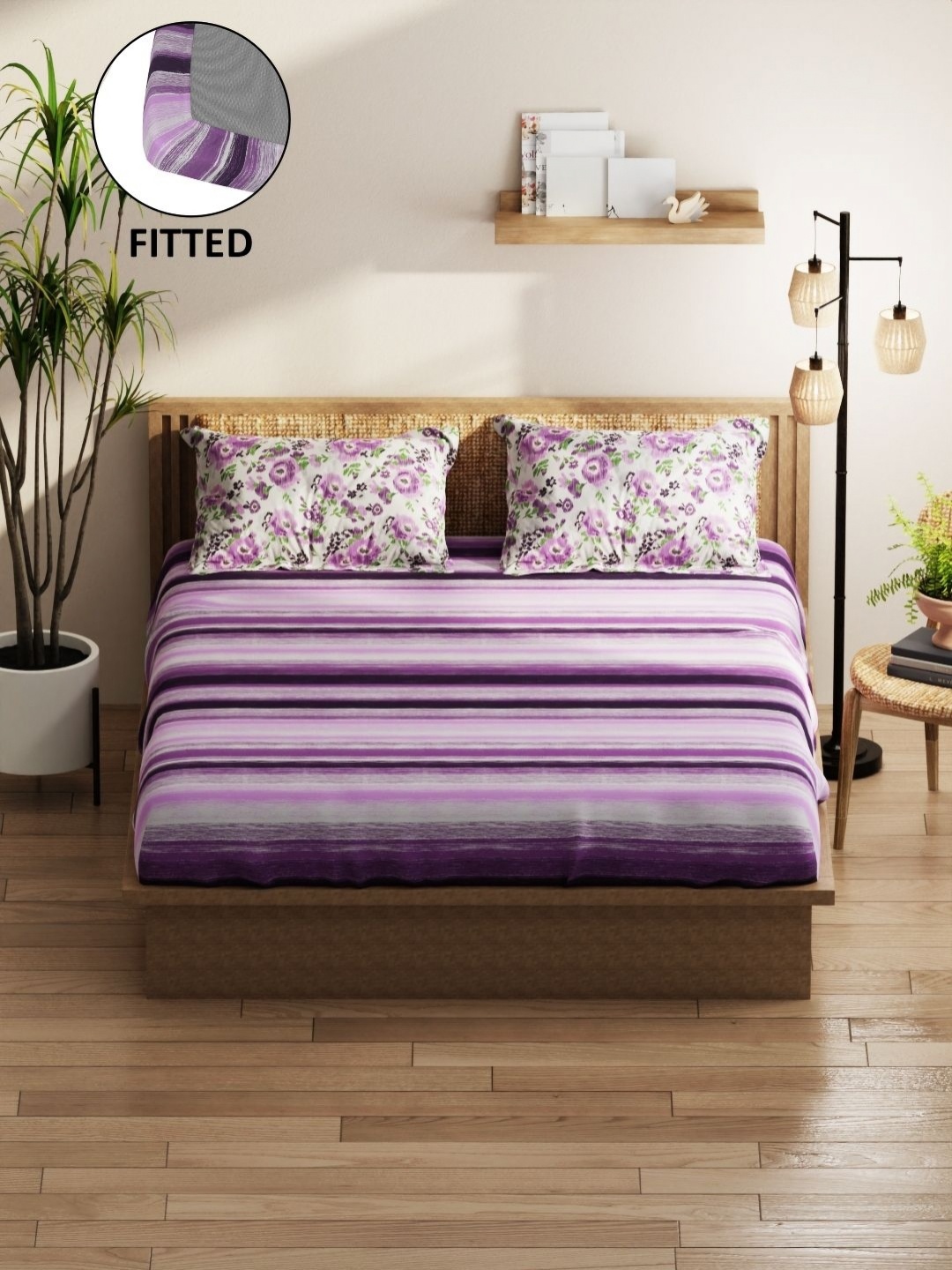 KOPA Classic Purple Microfiber Fitted 152 TC Queen Bedsheet Set 1.68 m X 1.98 m X 25 cm
KOPA Classic Purple Microfiber Fitted 152 TC Queen Bedsheet Set 1.68 m X 1.98 m X 25 cm