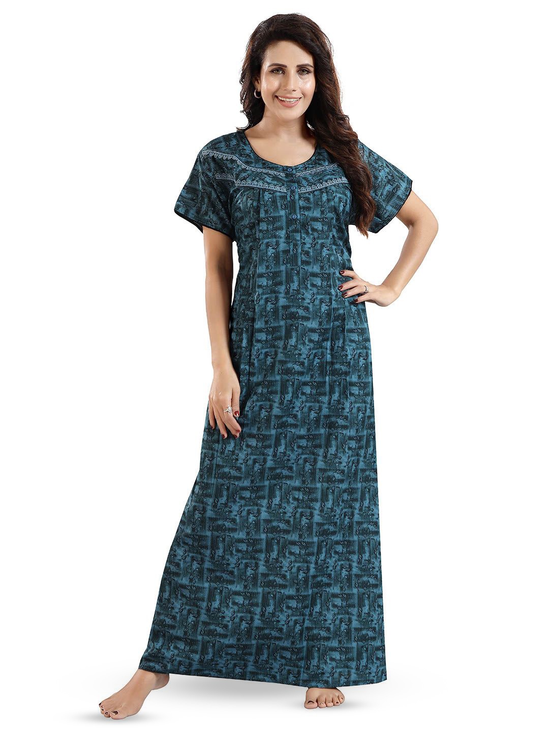 NIGHT QUEEN Women Everyday Floral Printed Sweat Nightdress Maxi Nightdress, Blue
NIGHT QUEEN Women Everyday Floral Printed Sweat Nightdress Maxi Nightdress, Blue