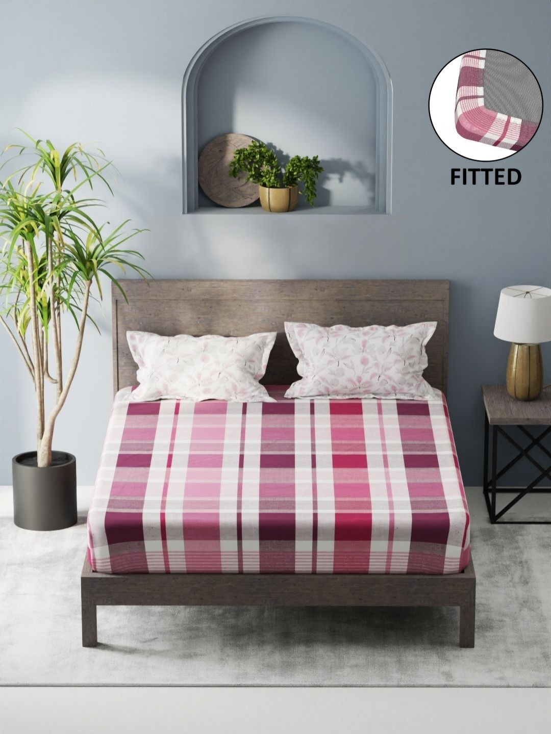 KOPA Pink Geometric 200 TC Microfiber Fitted King Bedsheet Set 1.80 m x 1.98 m x 25 cm
KOPA Pink Geometric 200 TC Microfiber Fitted King Bedsheet Set 1.80 m x 1.98 m x 25 cm