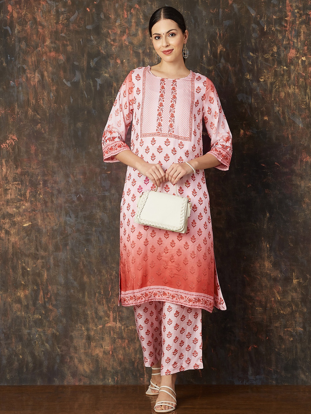 Melange by Lifestyle Ethnic Motifs Printed Round Neck Straight Kurta With Pyjama, Red
Melange by Lifestyle Ethnic Motifs Printed Round Neck Straight Kurta With Pyjama, Red