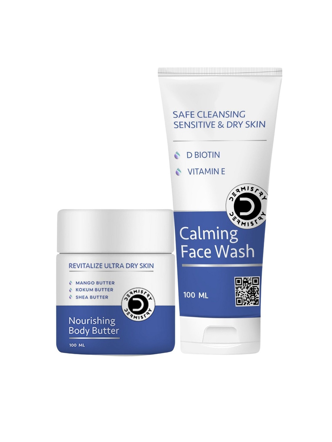 DERMISTRY Set Of 2 Nourishing Body Butter With Calming Face Wash - 100 ml Each, White
DERMISTRY Set Of 2 Nourishing Body Butter With Calming Face Wash - 100 ml Each, White