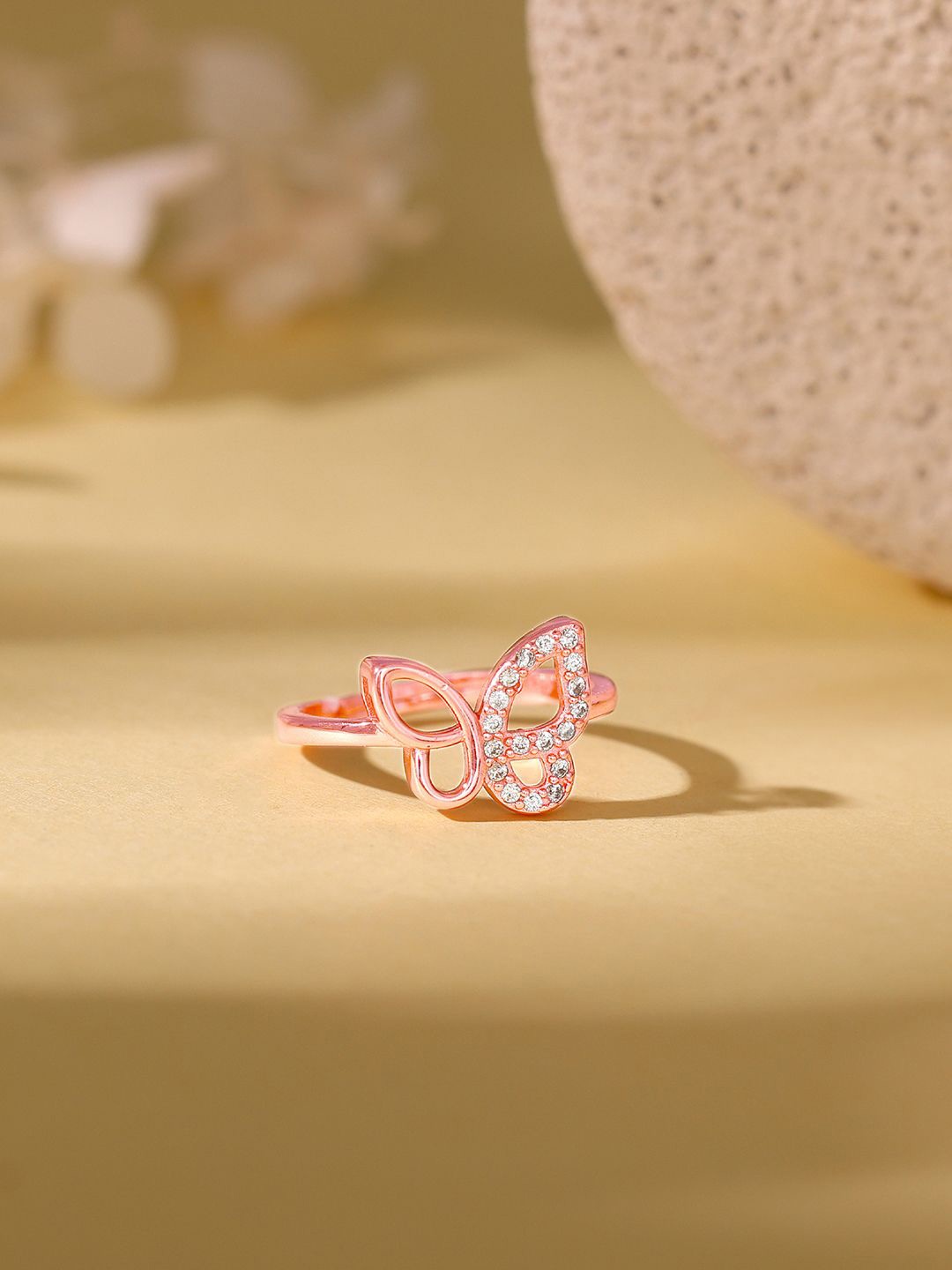 GIVA 925 Sterling Silver Cubic Zirconia Studded Adjustable Finger Ring, Rose gold
GIVA 925 Sterling Silver Cubic Zirconia Studded Adjustable Finger Ring, Rose gold