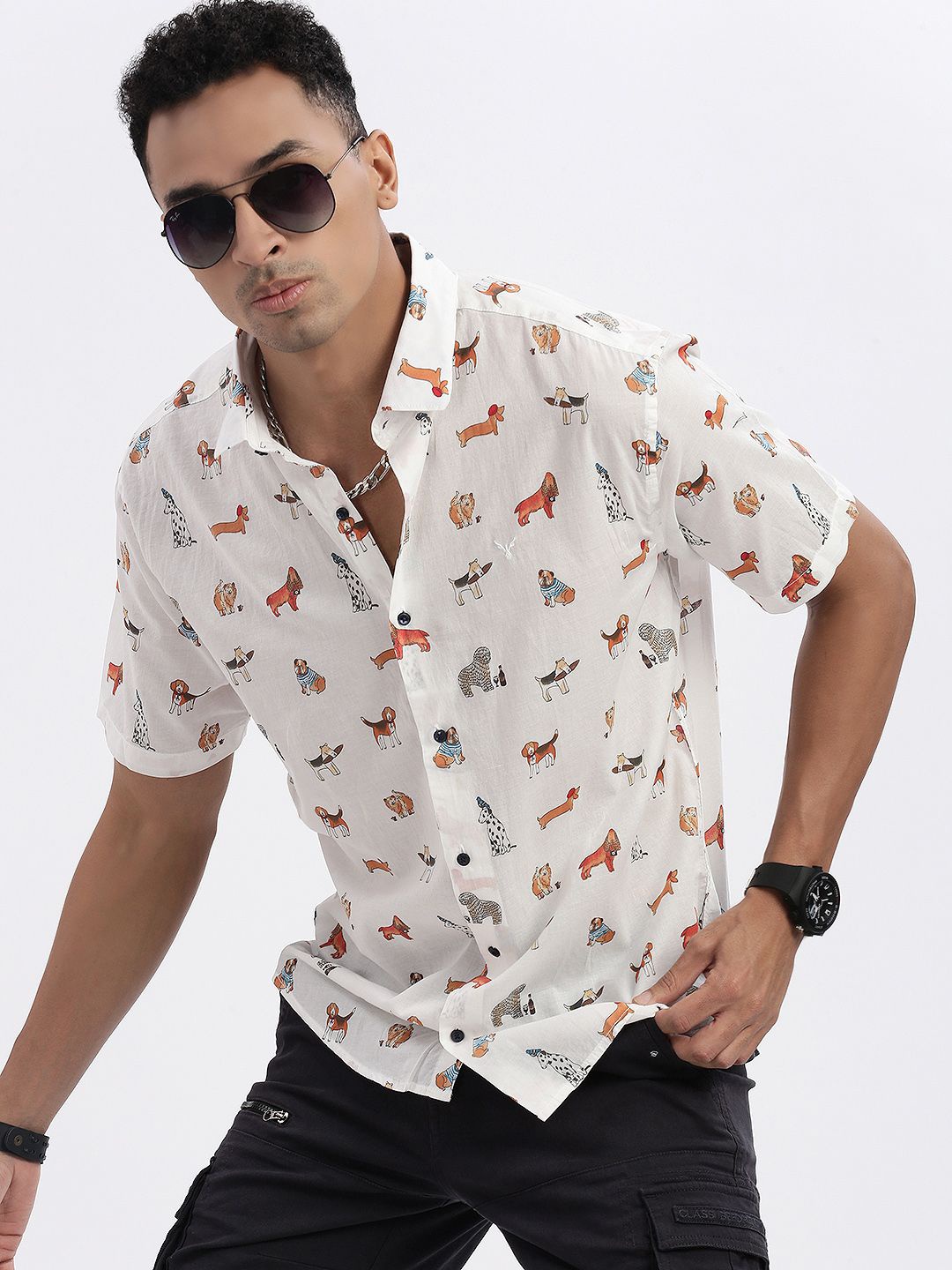 SHOWOFF Men Premium Spread Collar Graphic Printed Cotton Slim Fit Casual Shirt, White
SHOWOFF Men Premium Spread Collar Graphic Printed Cotton Slim Fit Casual Shirt, White