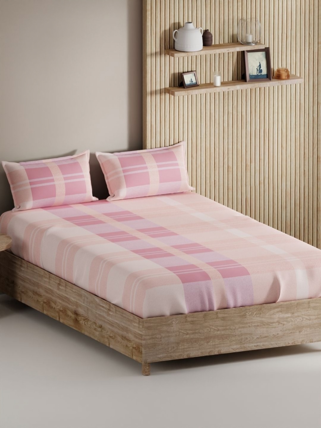 BIANCA Pink Geometric Pure Cotton 144 TC King Bedsheet & 2 Pillow Covers 2.74 x 2.74 Mts
BIANCA Pink Geometric Pure Cotton 144 TC King Bedsheet & 2 Pillow Covers 2.74 x 2.74 Mts