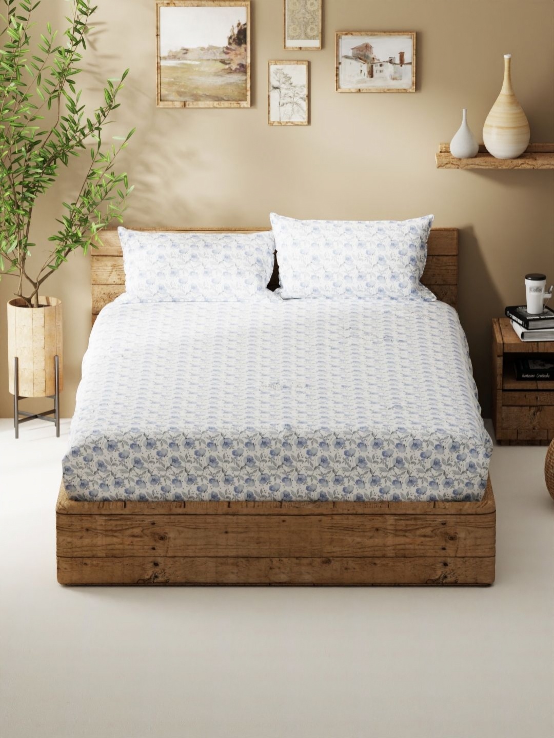 BIANCA Lacasita Blue Floral 120 TC Queen Bedsheet with 2 Pillow Covers 2.29 m X 2.54 m
BIANCA Lacasita Blue Floral 120 TC Queen Bedsheet with 2 Pillow Covers 2.29 m X 2.54 m