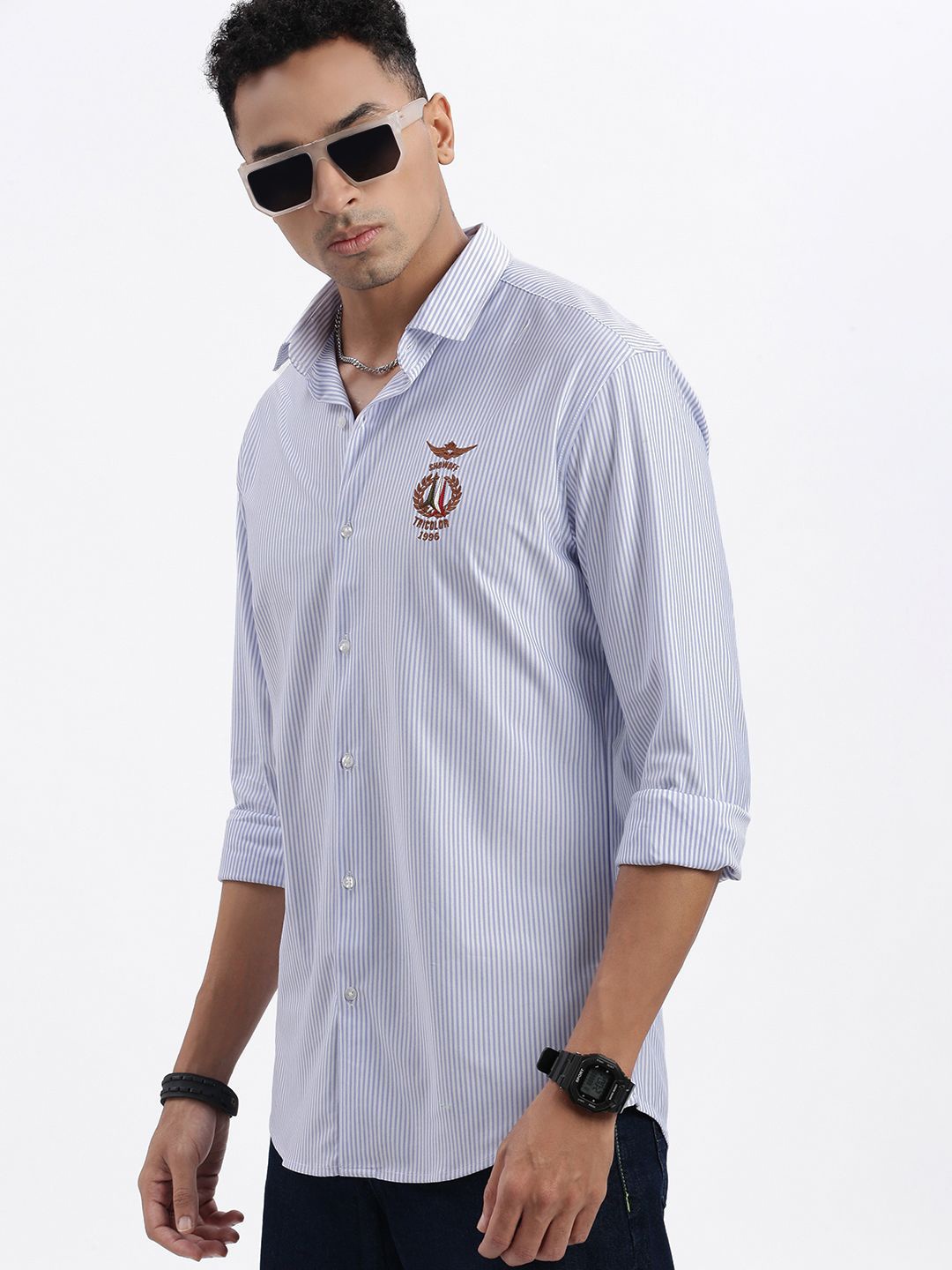 SHOWOFF Men Standard Spread Collar Vertical Striped Cotton Slim Fit Casual Shirt, Blue
SHOWOFF Men Standard Spread Collar Vertical Striped Cotton Slim Fit Casual Shirt, Blue