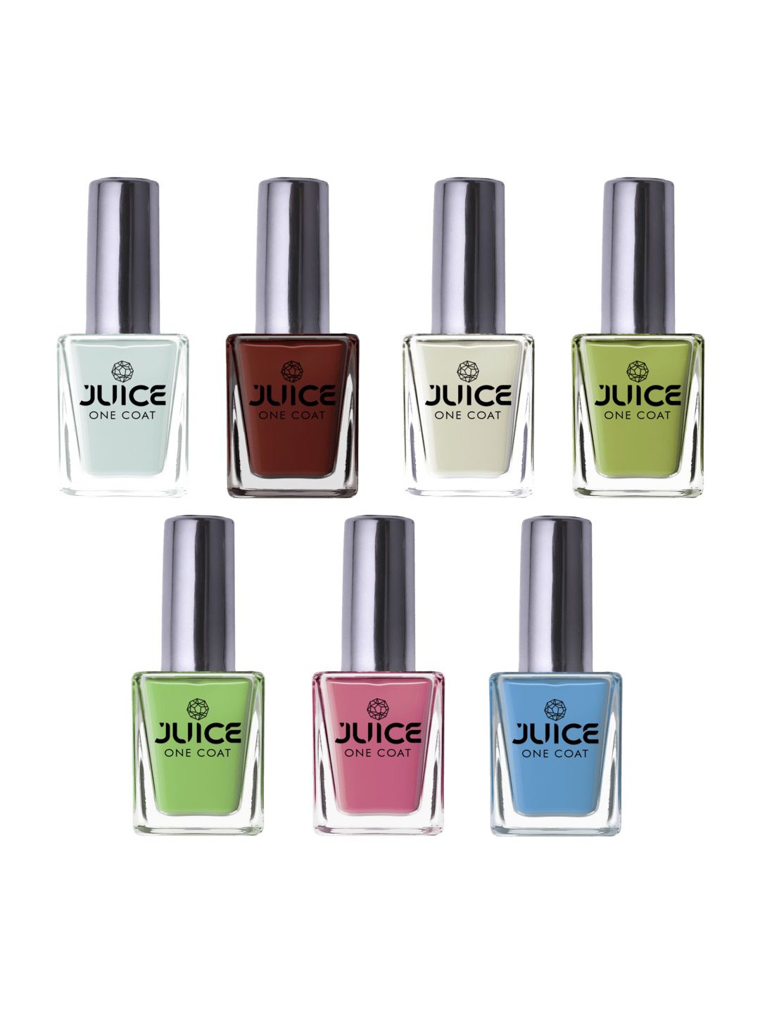 JUICE Set Of 7 One Coat Longlasting Finish with Quick Dry Nail Paint - 11 ml Each, Blue
JUICE Set Of 7 One Coat Longlasting Finish with Quick Dry Nail Paint - 11 ml Each, Blue
