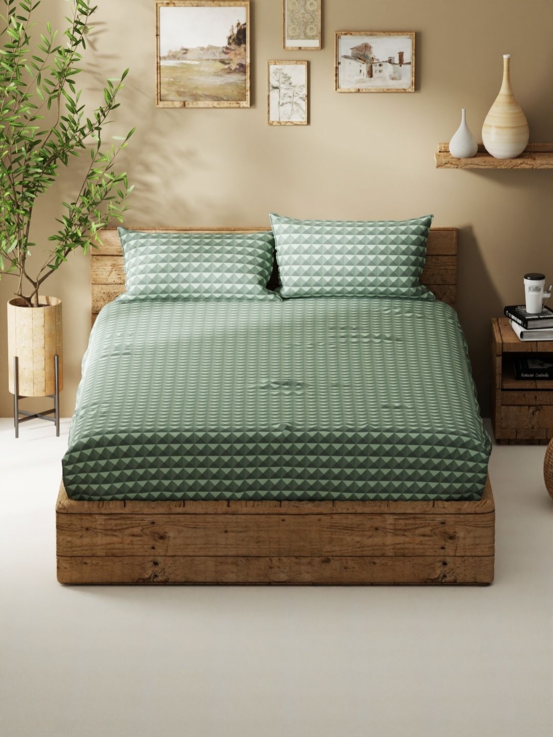 BIANCA Lacasita Green Printed 120 TC Queen Bedsheet with 2 Pillow Covers 2.29 m X 2.54 m
BIANCA Lacasita Green Printed 120 TC Queen Bedsheet with 2 Pillow Covers 2.29 m X 2.54 m
