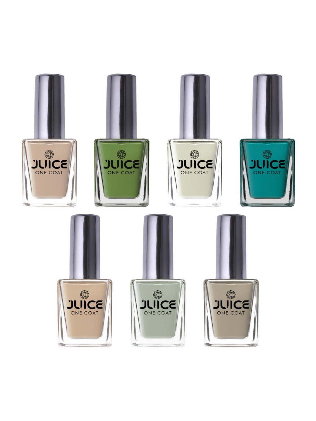 JUICE Set Of 7 One Coat Longlasting Finish with Quick Dry Nail Paint -11 ml Each, Olive
JUICE Set Of 7 One Coat Longlasting Finish with Quick Dry Nail Paint -11 ml Each, Olive