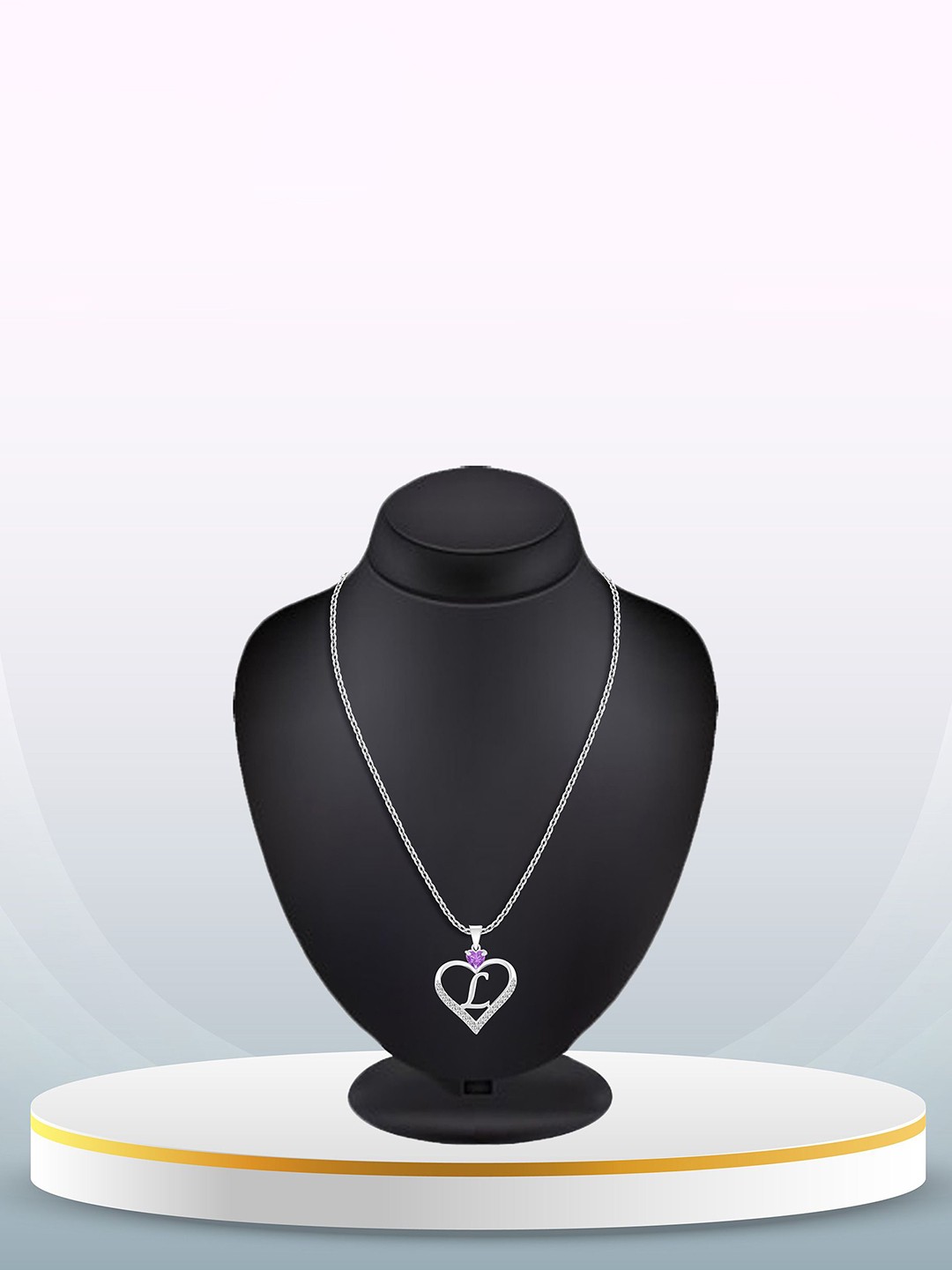 Heer Collection Silver-Plated Cubic Zirconia Heart Shaped Alphabet L Pendant with Chain
Heer Collection Silver-Plated Cubic Zirconia Heart Shaped Alphabet L Pendant with Chain
