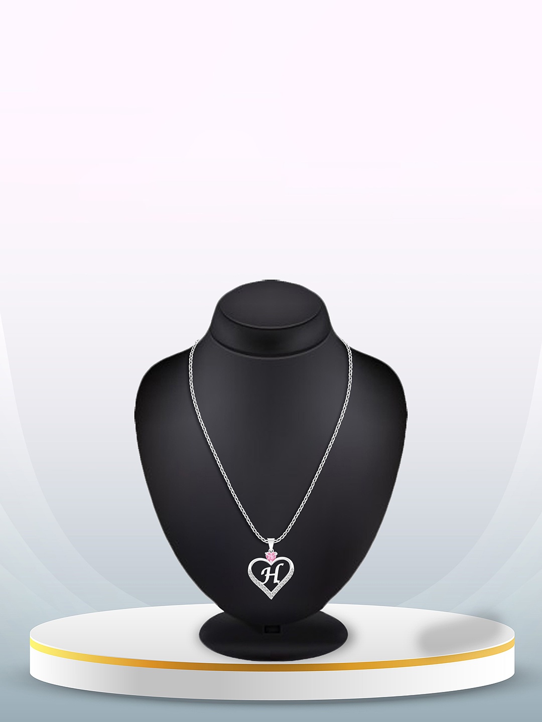 Heer Collection Silver-Plated Cubic Zirconia Heart Shaped Alphabet H Pendant with Chain
Heer Collection Silver-Plated Cubic Zirconia Heart Shaped Alphabet H Pendant with Chain