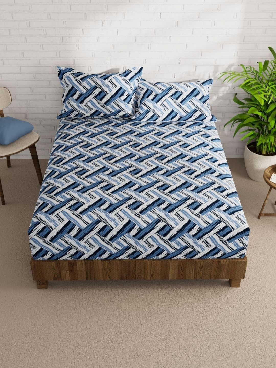 KOPA Envogue Blue Geometric Printed Cotton 152 TC Queen Bedsheet Set 2.40 m x 2.15 m
KOPA Envogue Blue Geometric Printed Cotton 152 TC Queen Bedsheet Set 2.40 m x 2.15 m