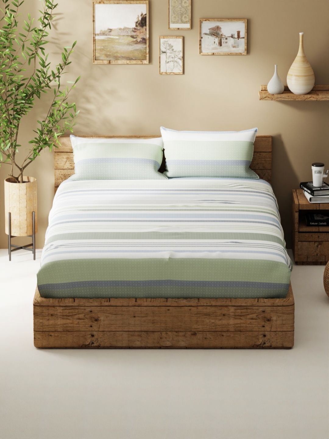 BIANCA Blue Striped Pure Cotton 120 TC Queen Bedsheet with 2 Pillow Covers 2.29 x 2.54 Mts
BIANCA Blue Striped Pure Cotton 120 TC Queen Bedsheet with 2 Pillow Covers 2.29 x 2.54 Mts