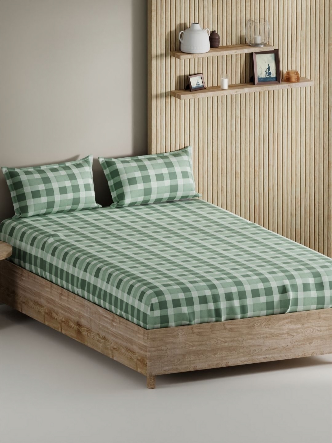 BIANCA Green Geometric Pure Cotton 144 TC King Bedsheet & 2 Pillow Covers 2.74 x 2.74 Mts
BIANCA Green Geometric Pure Cotton 144 TC King Bedsheet & 2 Pillow Covers 2.74 x 2.74 Mts