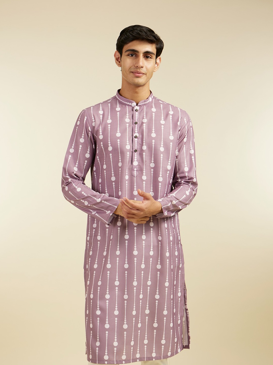 Diwas by Manyavar Geometric Printed Mandarin Collar Straight Cotton Kurta, Purple
Diwas by Manyavar Geometric Printed Mandarin Collar Straight Cotton Kurta, Purple