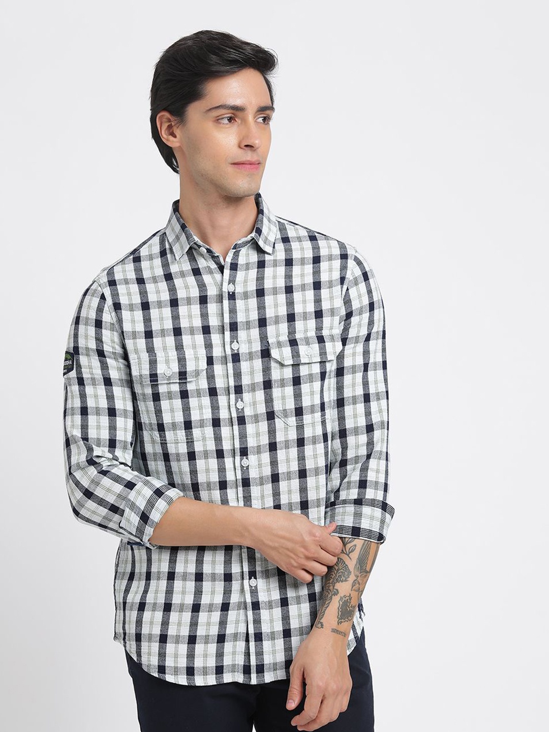 Blue Buddha Men Comfort Spread Collar Tartan Checked Cotton Slim Fit Casual Shirt, Navy blue
Blue Buddha Men Comfort Spread Collar Tartan Checked Cotton Slim Fit Casual Shirt, Navy blue