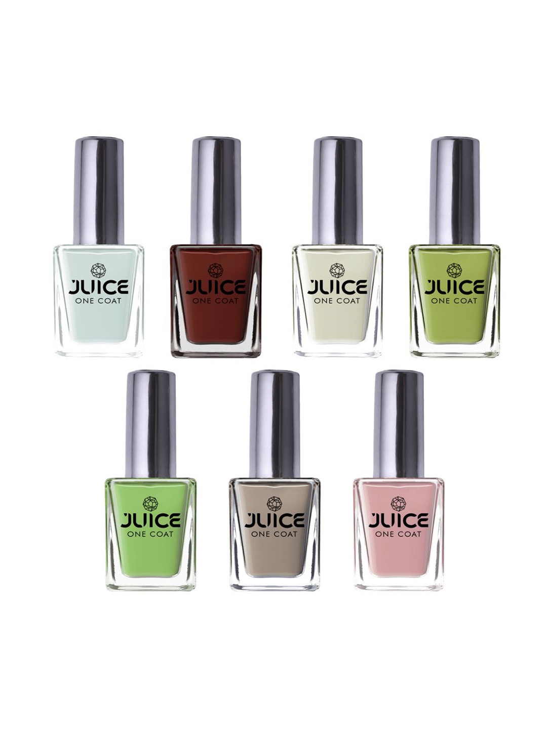 JUICE Set Of 7 One Coat Long-Wearing & Quick Dry Glossy Nail Polish - 11ml Each, Multi
JUICE Set Of 7 One Coat Long-Wearing & Quick Dry Glossy Nail Polish - 11ml Each, Multi