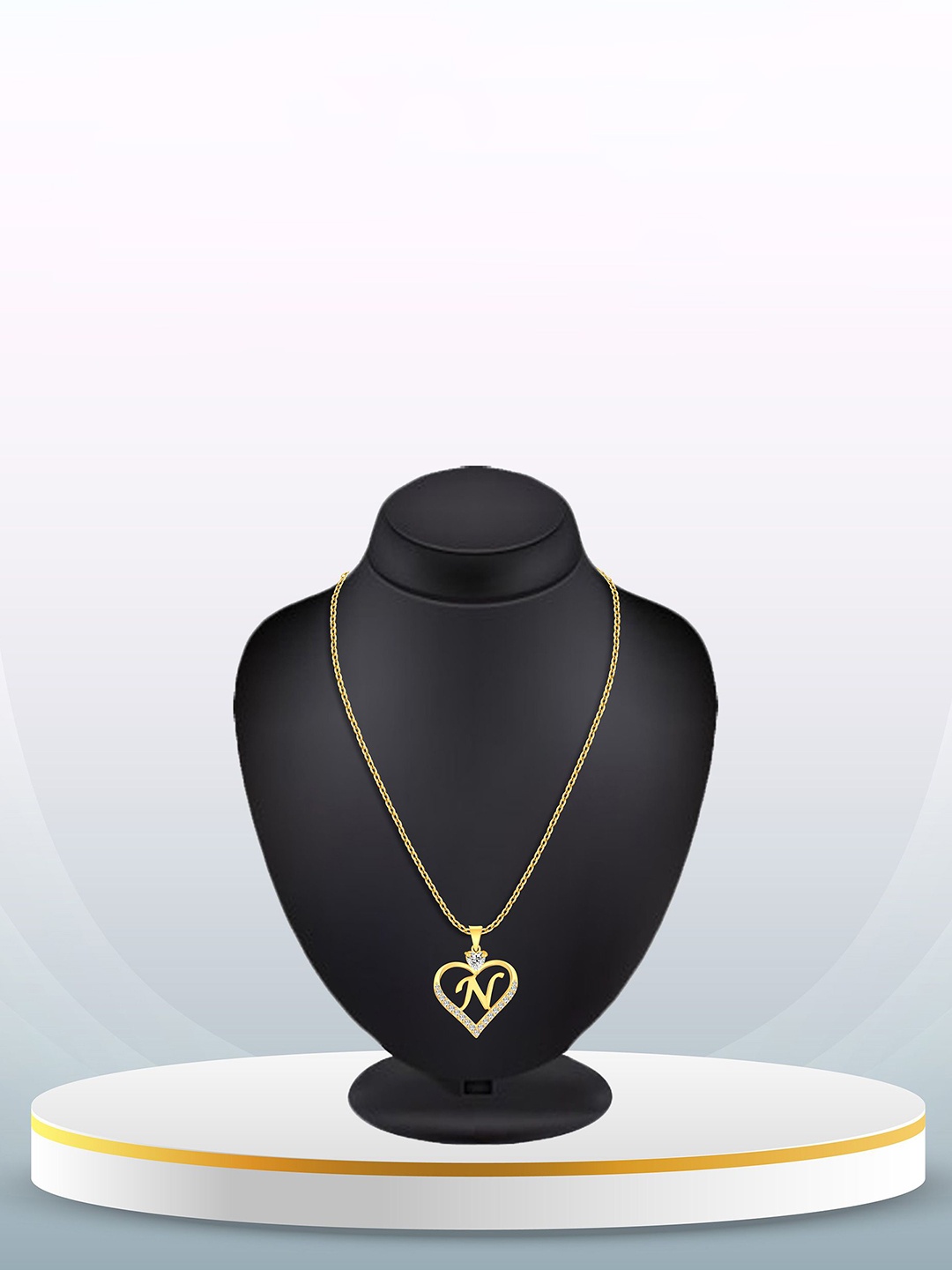 Heer Collection Gold -Plated Cubic Zirconia Heart Shape Alphabet N Pendants with Chains
Heer Collection Gold -Plated Cubic Zirconia Heart Shape Alphabet N Pendants with Chains