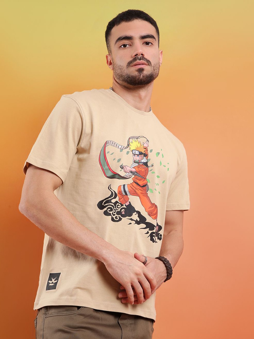 WROGN Men Naruto Graphic Printed Round Neck Pure Cotton Relaxed Fit T-shirt, Beige
WROGN Men Naruto Graphic Printed Round Neck Pure Cotton Relaxed Fit T-shirt, Beige