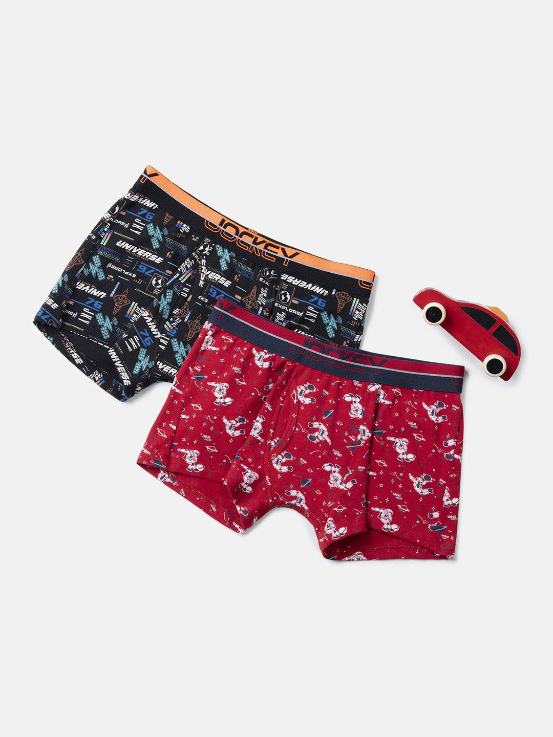 Jockey Boy Pack of 2 Super Combed Cotton Printed Trunk with Ultrasoft Waistband-PB03, Black
Jockey Boy Pack of 2 Super Combed Cotton Printed Trunk with Ultrasoft Waistband-PB03, Black
