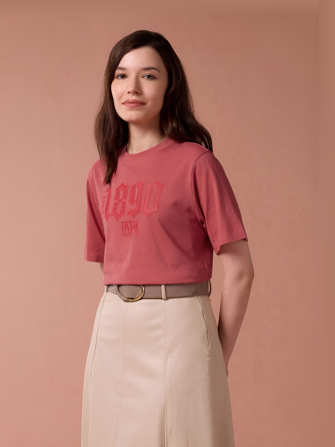 U.S. Polo Assn. Women Brand Logo Printed Round Neck Pure Cotton Boxy T-shirt, Orange
U.S. Polo Assn. Women Brand Logo Printed Round Neck Pure Cotton Boxy T-shirt, Orange