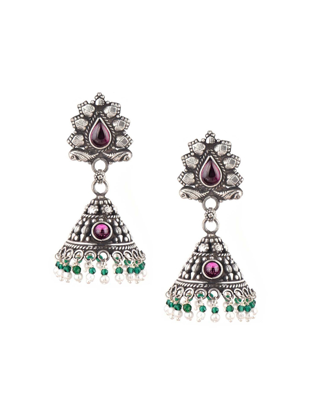 Indianshelf 92.5 Sterling Silver Artificial Beads Studded Contemporary Jhumkas
Indianshelf 92.5 Sterling Silver Artificial Beads Studded Contemporary Jhumkas