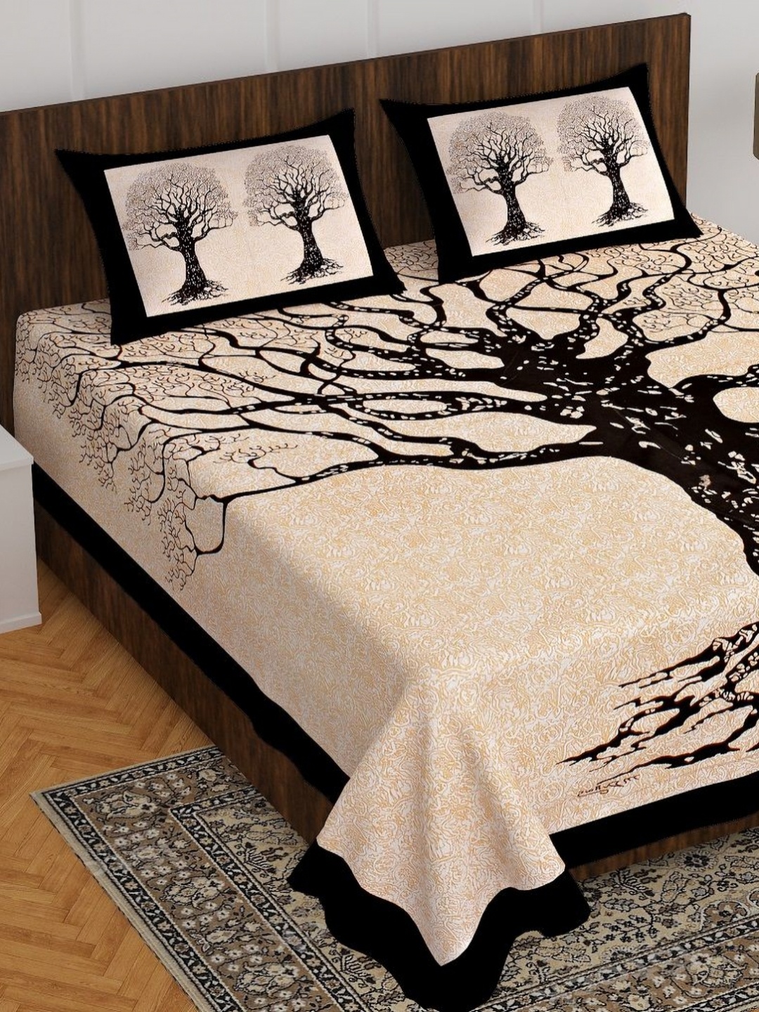 AYAT COLLECTION Beige Tree Printed Pure Cotton 144 TC Queen Bedsheet & 2 Pillow Covers
AYAT COLLECTION Beige Tree Printed Pure Cotton 144 TC Queen Bedsheet & 2 Pillow Covers