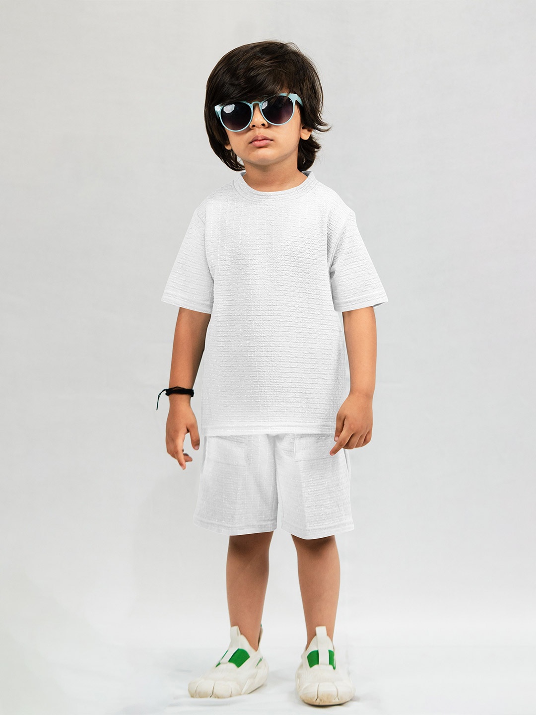 Emblica Unisex Kids Self Design Round Neck Short Sleeves Casual T-shirt With Shorts, White
Emblica Unisex Kids Self Design Round Neck Short Sleeves Casual T-shirt With Shorts, White