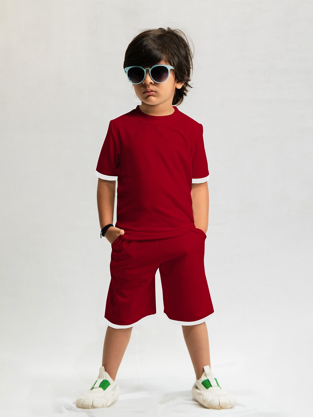 Emblica Unisex Kids Self Design Round Neck Short Sleeves Casual T-shirt With Shorts, Maroon
Emblica Unisex Kids Self Design Round Neck Short Sleeves Casual T-shirt With Shorts, Maroon