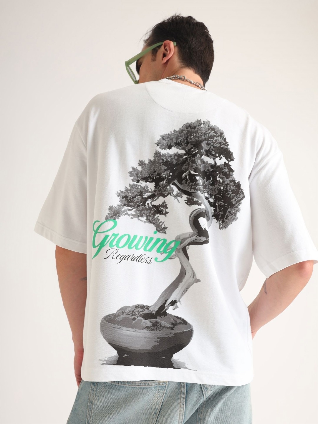Weezy Men Cotton Round Neck Half Sleeve Graphic Puff Printed Oversized T-shirt, White
Weezy Men Cotton Round Neck Half Sleeve Graphic Puff Printed Oversized T-shirt, White