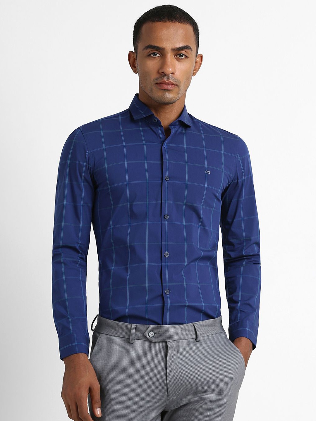 Peter England Men Spread Collar Windowpane Checked Cotton Slim Fit Formal Shirt, Blue
Peter England Men Spread Collar Windowpane Checked Cotton Slim Fit Formal Shirt, Blue