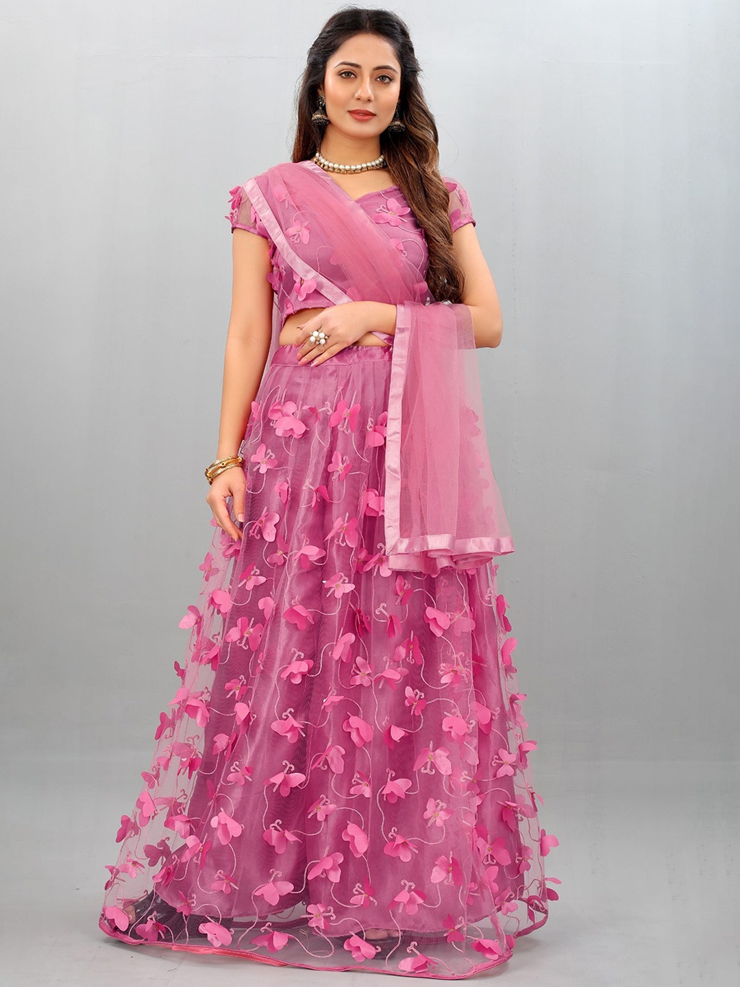 Aika Butterfly Embroidered Semi-Stitched Lehenga & Unstitched Blouse With Dupatta, Peach
Aika Butterfly Embroidered Semi-Stitched Lehenga & Unstitched Blouse With Dupatta, Peach