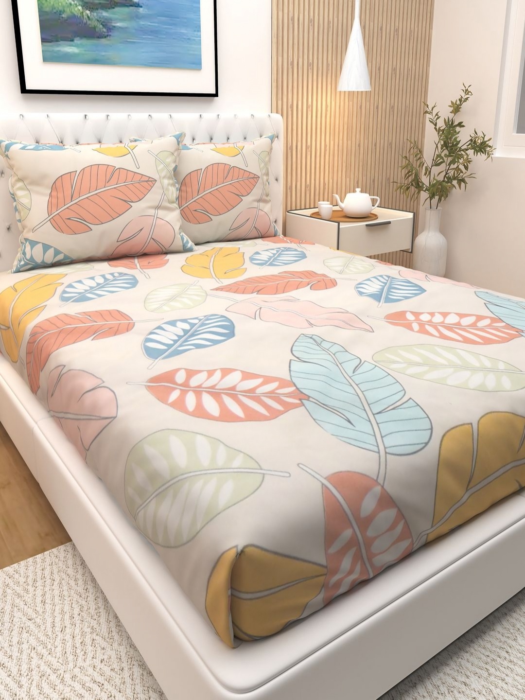 Athom Living Pink & Blue Floral Printed Cotton 180 TC Queen Bedsheet & 2 Pillow Covers
Athom Living Pink & Blue Floral Printed Cotton 180 TC Queen Bedsheet & 2 Pillow Covers