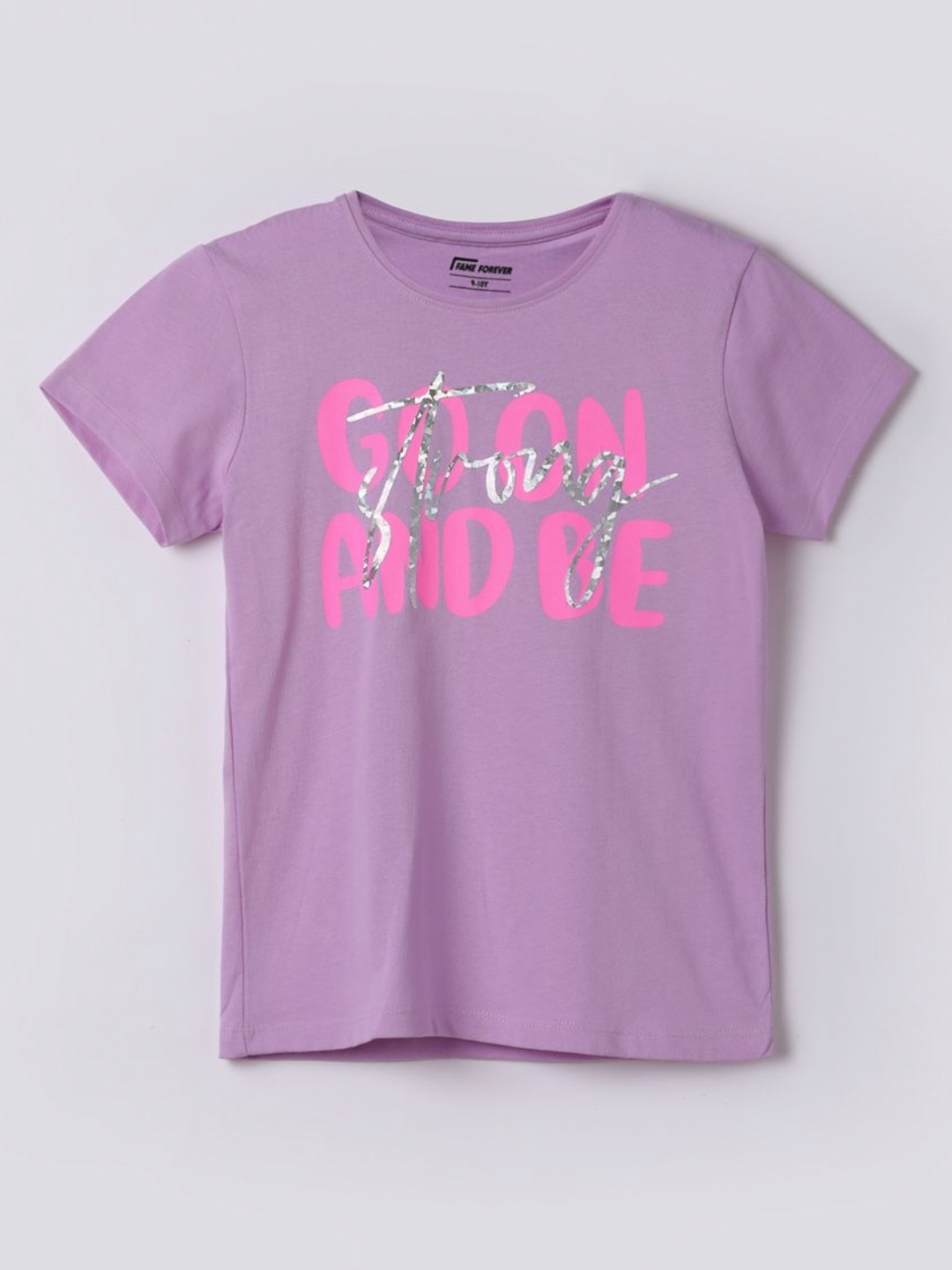 Fame Forever by Lifestyle Girls Dry Fit Typography Printed Round Neck Cotton T-shirt, Purple
Fame Forever by Lifestyle Girls Dry Fit Typography Printed Round Neck Cotton T-shirt, Purple