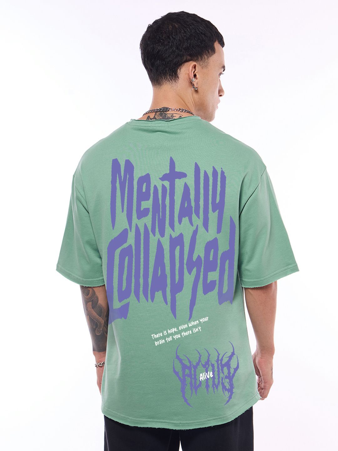 Bewakoof Heavy Duty 1.0 Men Granite Green Collapsed Graphic Printed Oversized T-shirt
Bewakoof Heavy Duty 1.0 Men Granite Green Collapsed Graphic Printed Oversized T-shirt