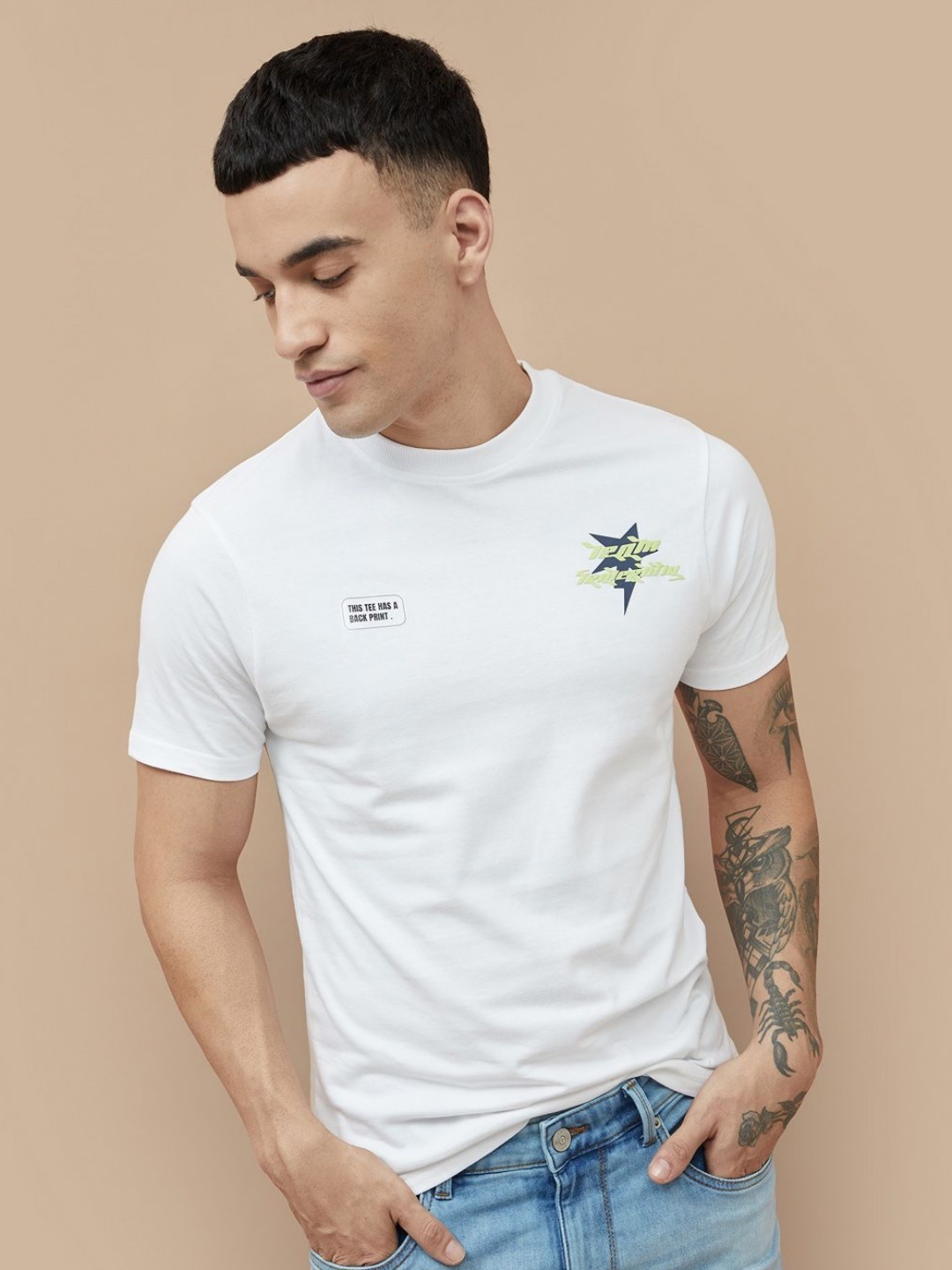 Fame Forever by Lifestyle Men Dry Fit Graphic Printed Round Neck Cotton T-shirt, White
Fame Forever by Lifestyle Men Dry Fit Graphic Printed Round Neck Cotton T-shirt, White