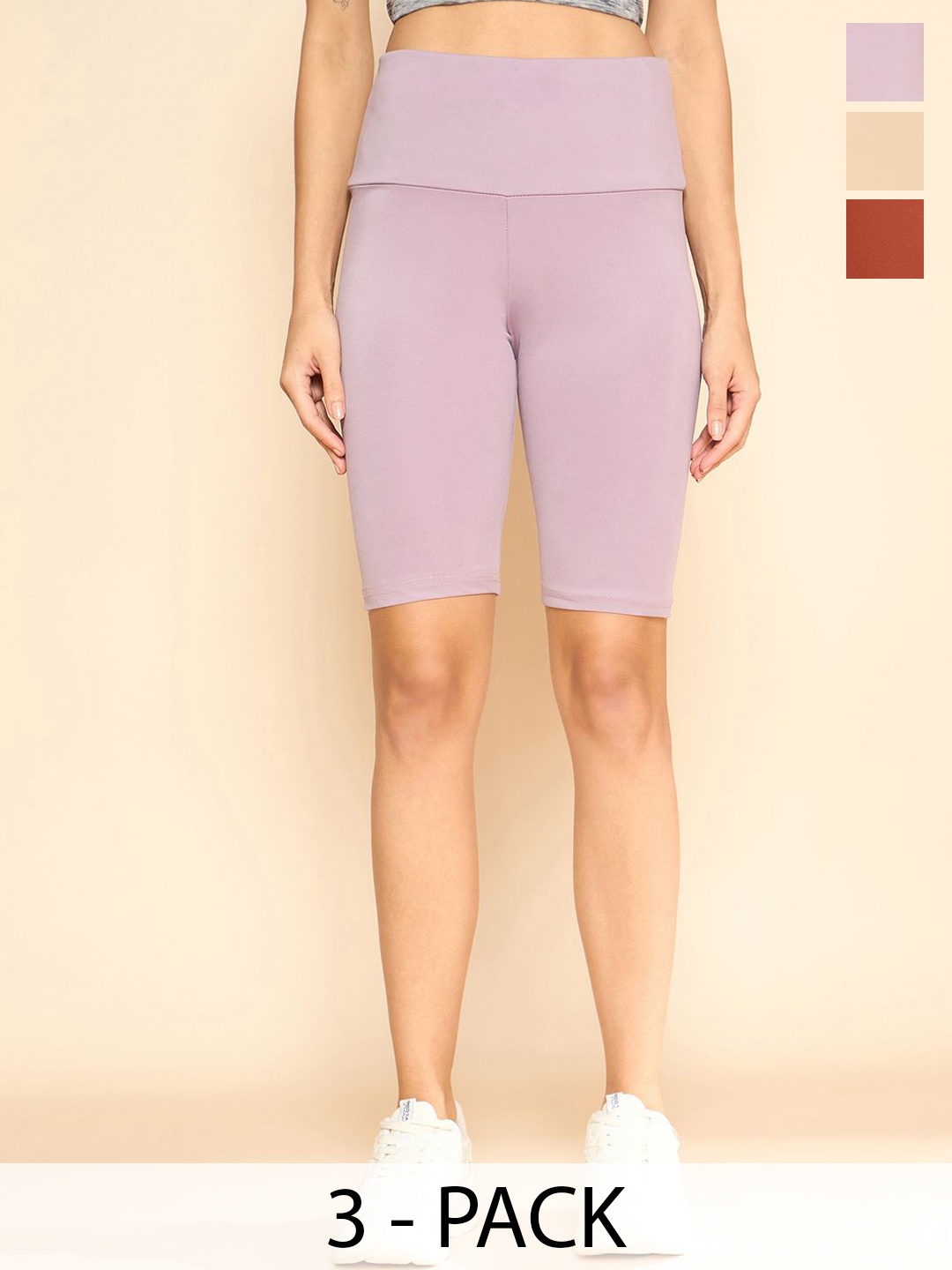 COLOR CAPITAL Women Pack Of 3 Antimicrobial High Rise Above Knee Cycling Tights, Lavender
COLOR CAPITAL Women Pack Of 3 Antimicrobial High Rise Above Knee Cycling Tights, Lavender