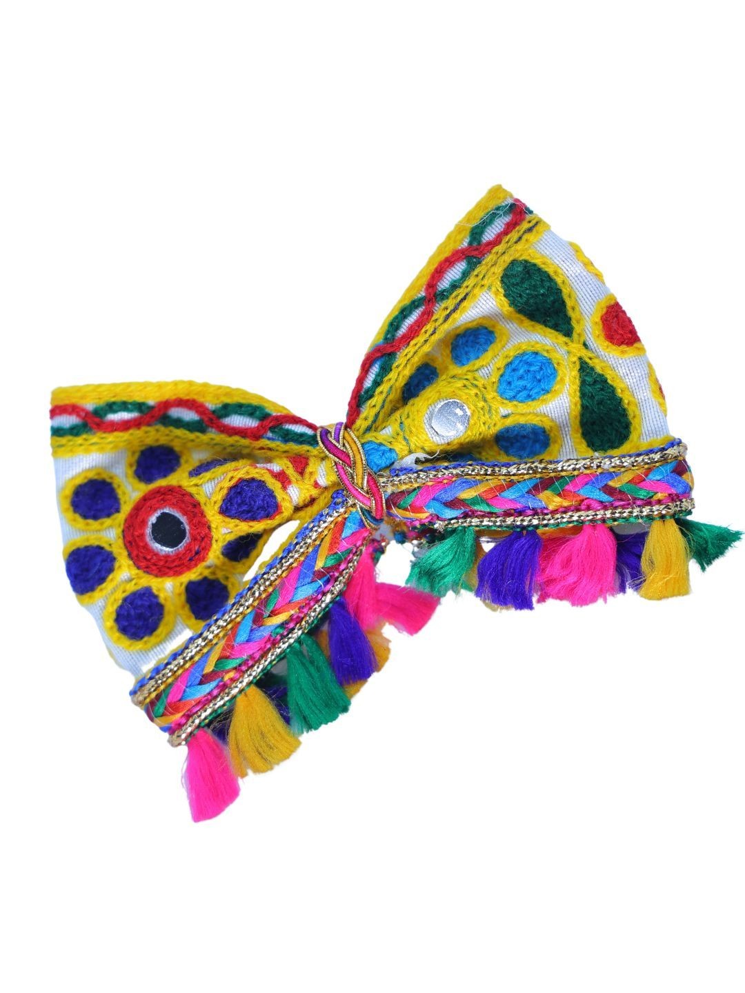 Arendelle Women Big Tassel Bow Embellished French Barrette Navratri 2024 Collection, Yellow
Arendelle Women Big Tassel Bow Embellished French Barrette Navratri 2024 Collection, Yellow