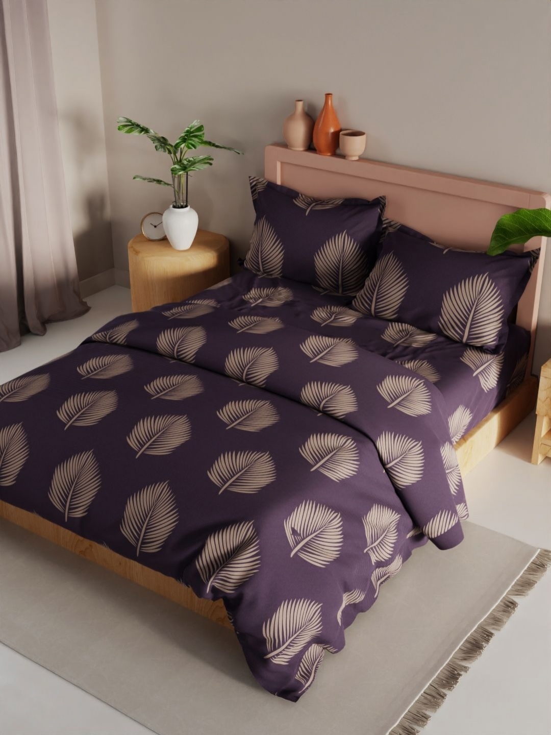 KOPA Purple and Beige 4 Pieces Floral Printed Microfiber Double Queen Regular Bedding Set
KOPA Purple and Beige 4 Pieces Floral Printed Microfiber Double Queen Regular Bedding Set