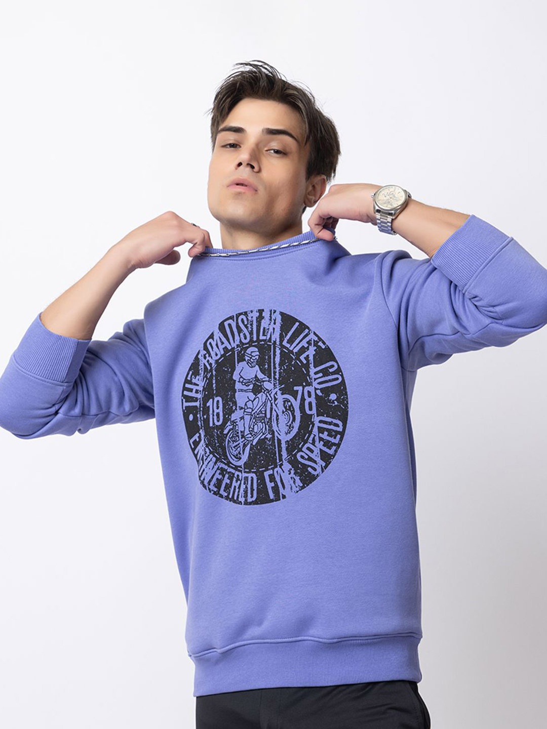 ARMISTO Men Antimicrobial Typography Printed Round Neck Fleece Pullover Sweatshirt, Purple
ARMISTO Men Antimicrobial Typography Printed Round Neck Fleece Pullover Sweatshirt, Purple