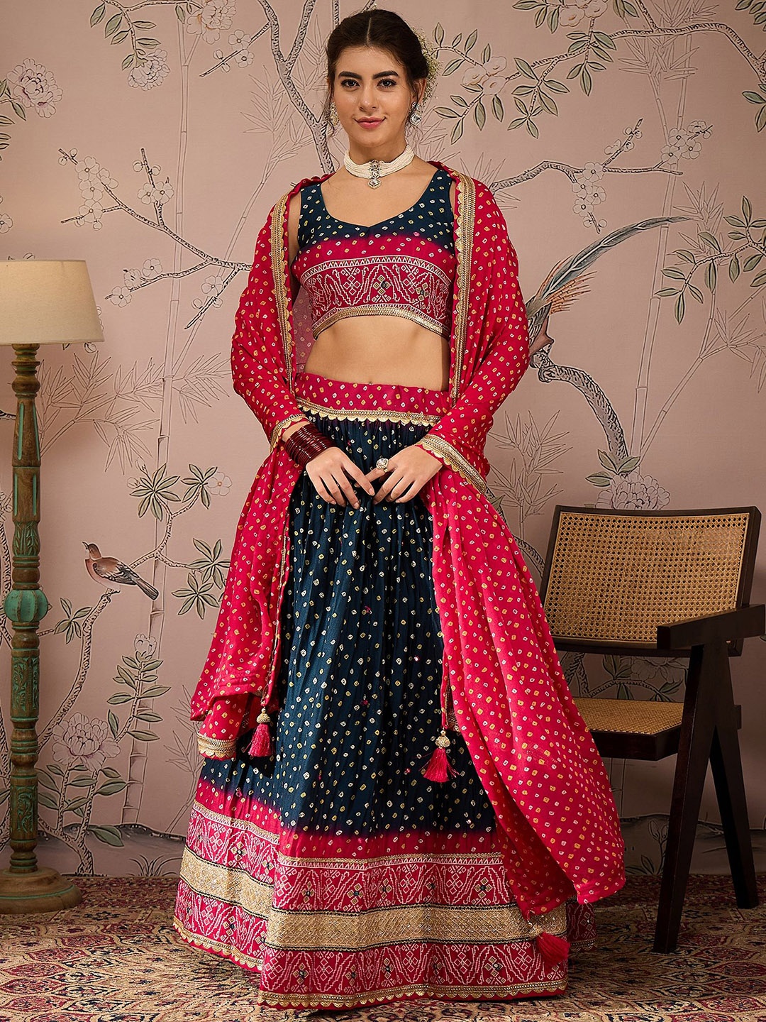 SHRINGARINI Printed Ready to Wear Lehenga & Unstitched Blouse With Dupatta, Turquoise blue
SHRINGARINI Printed Ready to Wear Lehenga & Unstitched Blouse With Dupatta, Turquoise blue