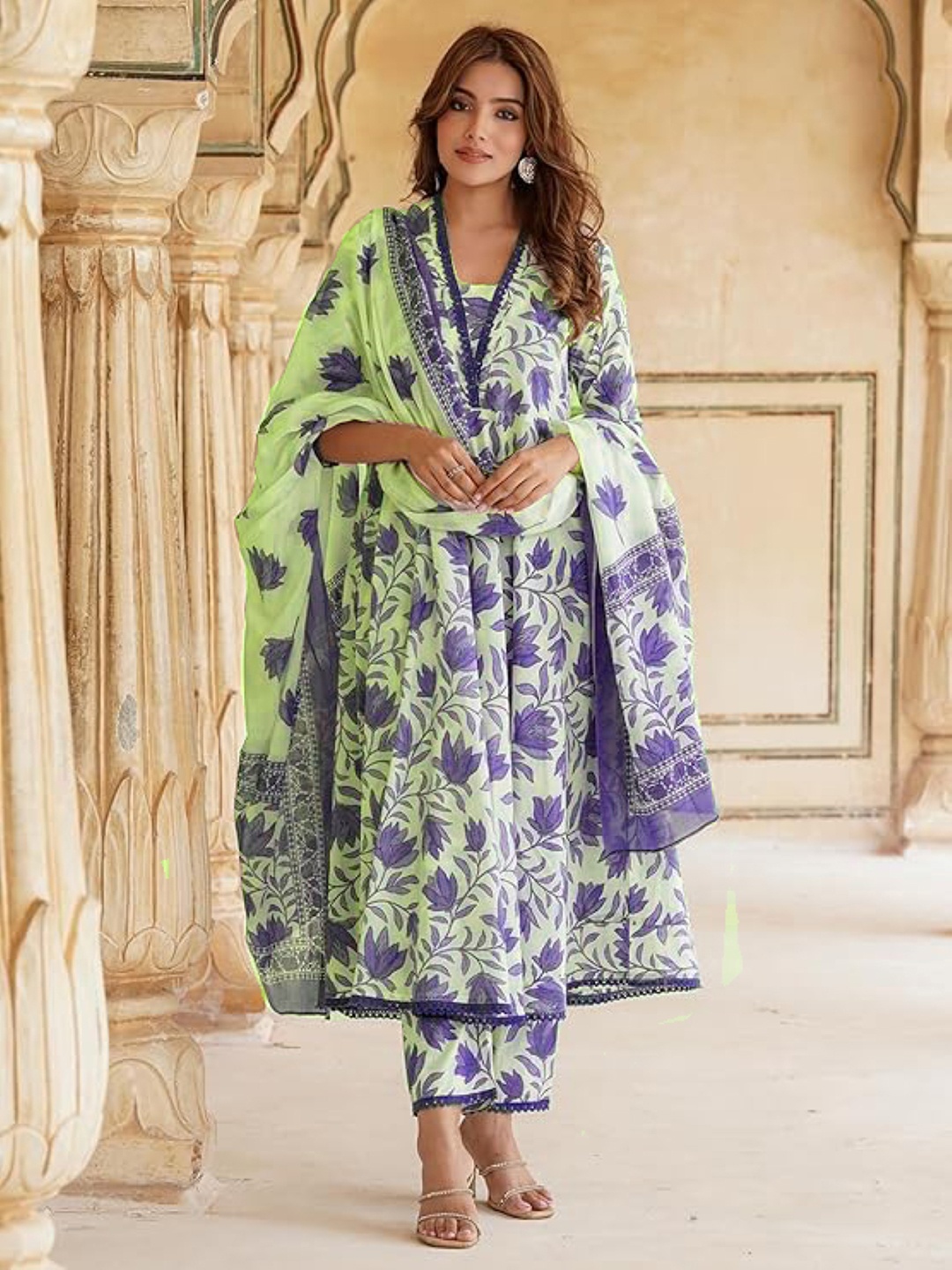 PARTHVI Women Printed Regular Thread Work Pure Cotton Kurta with Trousers & With Dupatta, White
PARTHVI Women Printed Regular Thread Work Pure Cotton Kurta with Trousers & With Dupatta, White