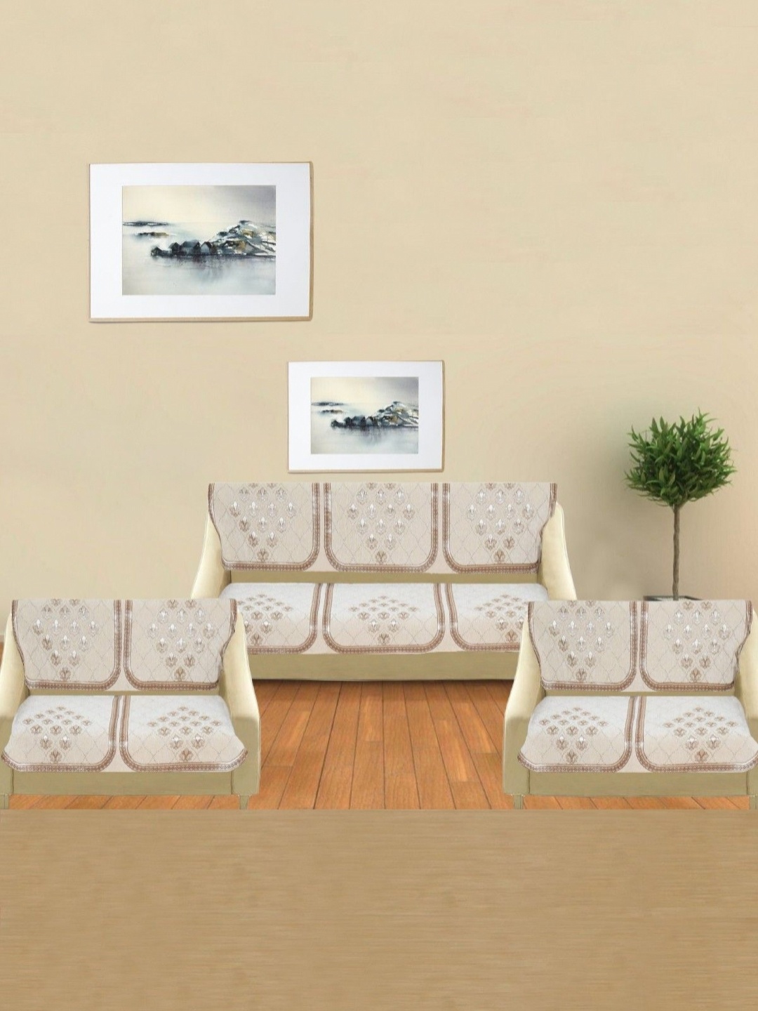 BREVARD Off White & Gold Toned 14 Pieces Ethnic Motifs Printed 6 Seater Sofa Covers
BREVARD Off White & Gold Toned 14 Pieces Ethnic Motifs Printed 6 Seater Sofa Covers