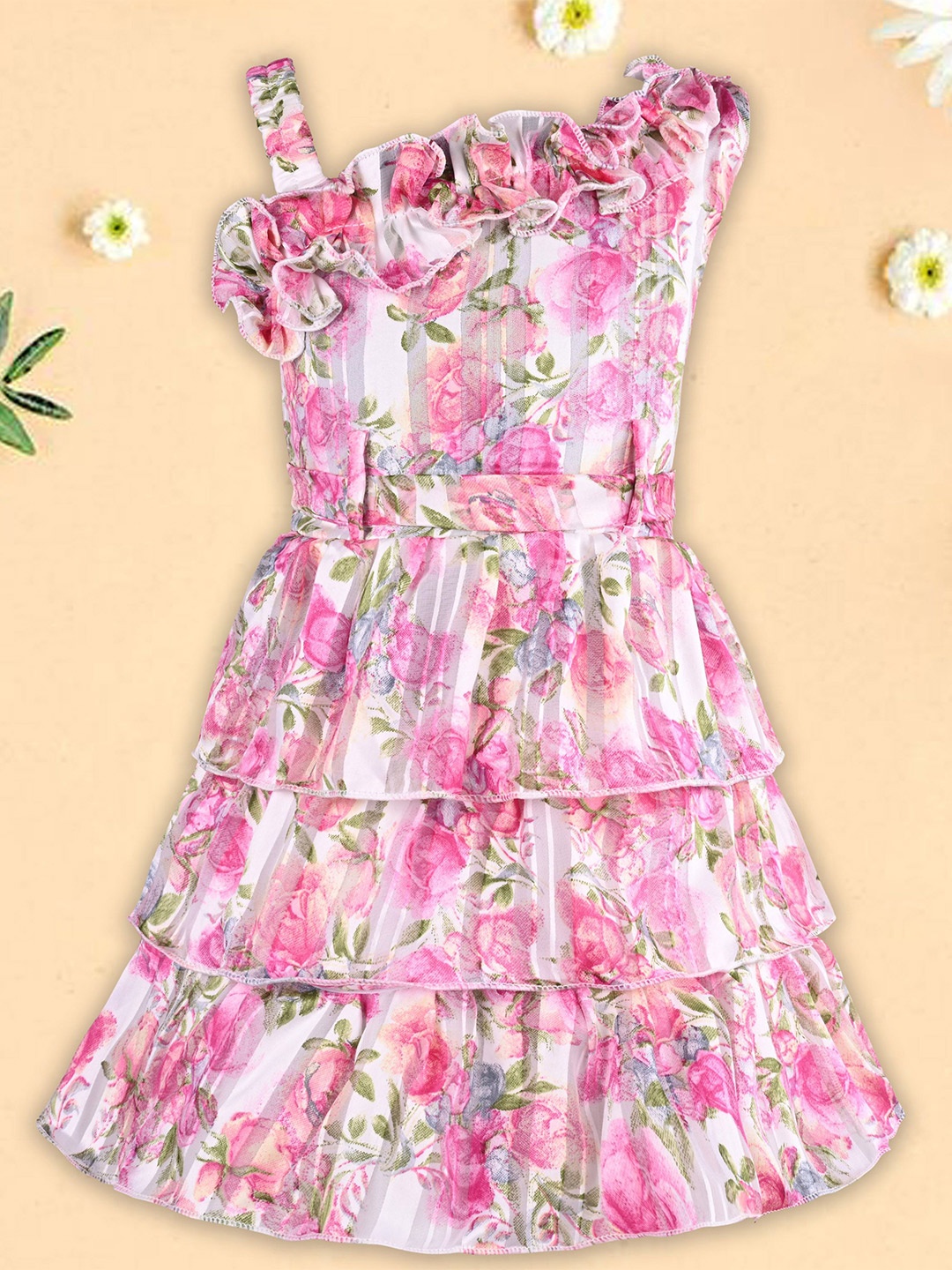 Wish Karo Girls Floral Print One Shoulder Cold-Shoulder Chiffon Fit & Flare Dress, Pink
Wish Karo Girls Floral Print One Shoulder Cold-Shoulder Chiffon Fit & Flare Dress, Pink