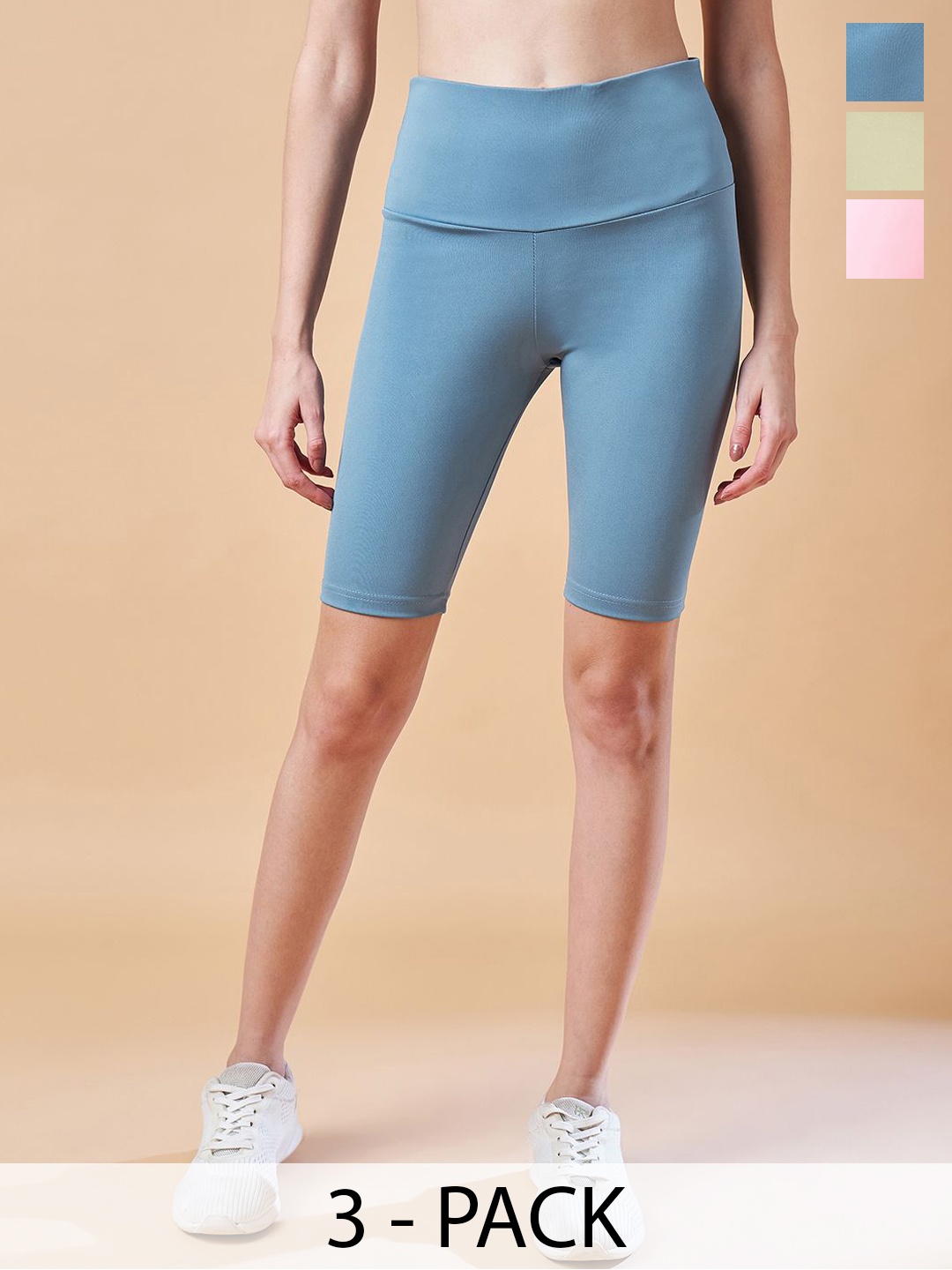 COLOR CAPITAL Women Pack Of 3 High Rise Antimicrobial Above-Knee Gym Tights, Blue
COLOR CAPITAL Women Pack Of 3 High Rise Antimicrobial Above-Knee Gym Tights, Blue